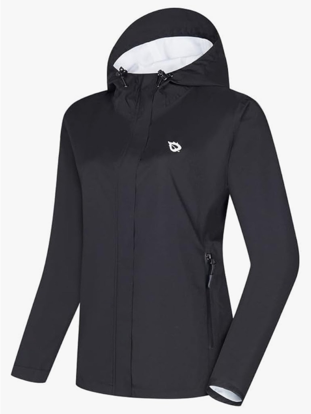 Baleaf Women’s Black Hooded Rain Jacket Size L